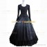 Gothic Marie Antoinette Black Brocaded Ball Gown Dress