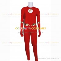 The Flash Cosplay Barry Allen Costume Red Jumpsuit + Hat