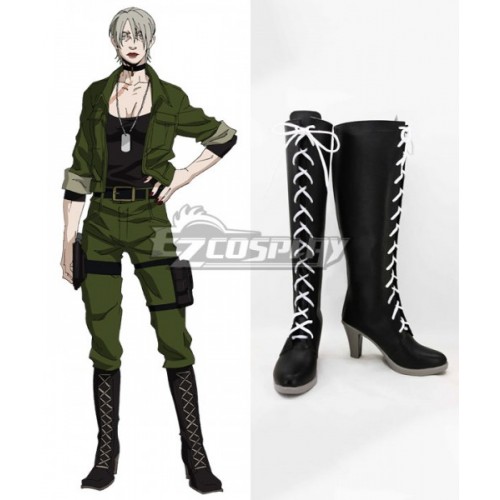 Gangsta Gyangusuta Gina Paulklee Black Shoes Cosplay Boots