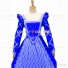 Gothic Lolita Victorian Queen Elizabeth Theatre Blue Lace Prom Ball Gown Dress