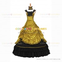 Steampunk Southern Belle Saloon Girls Theater Ruffles Yellow Dress Evening Gown