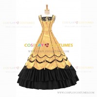 Romantic Southern Belle Marie Antoinette Theater Steampunk Ball Gown Yellow Dress