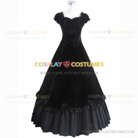 Southern Belle Fantasy Velvet Ball Gown Dress Black