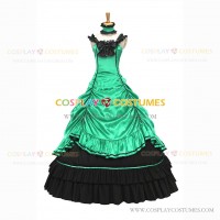 Steampunk Southern Belle Saloon Girls Theater Ruffles Green Dress Evening Gown