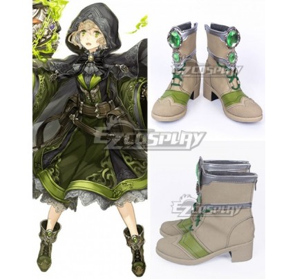 SINoALICE Pinocchio Green Khaki Cosplay Shoes