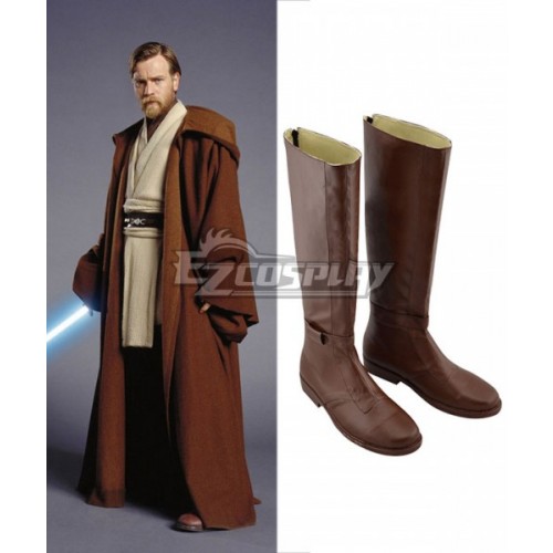 Star Wars Cosplay Shoes Jedi Knight Obi-Wan For Adult's Brown Shoes Cosplay Boots