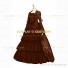 Retro Renaissance Style Pagoda Sleeves Prom Ball Gown Brown Dress