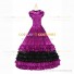 18th Century Vintage Ruffles Brocaded Sleeveless Gown Purple Dress