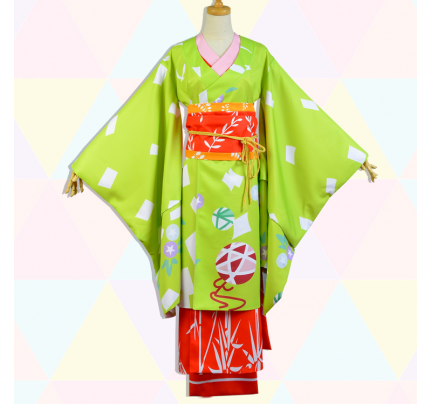 Puella Magi Madoka Magica Kyoko Sakura Geisha Geisha Version Kimono Cosplay Costume