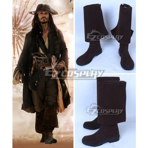 Pirates of the Caribbean: Dead Men Tell No Tales Captain Jack Sparrow Deep Brown Shoes Cosplay Boots