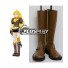 RWBY Yellow Yang Xiao Long Flat Brown Shoes Cosplay Boots