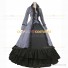 Retro Edwardian Black-and-White Stripes Dress Royal Queen Gown