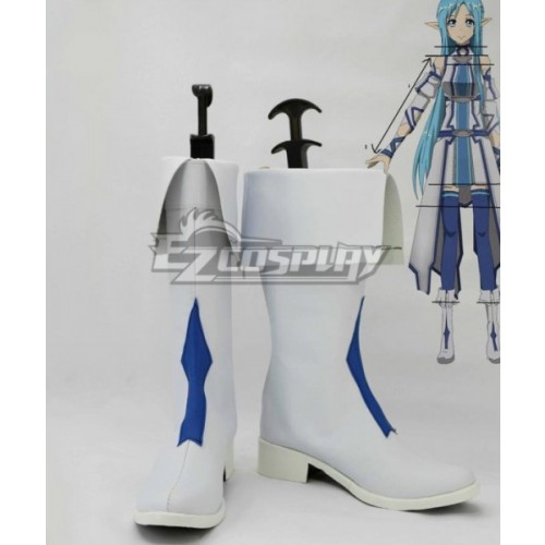 Sword Art Online Excalibur Asuna White Shoes Cosplay Boots