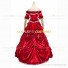 Classic Victorian Steampunk Ruffles Herrlich Red Ball Gown Dress