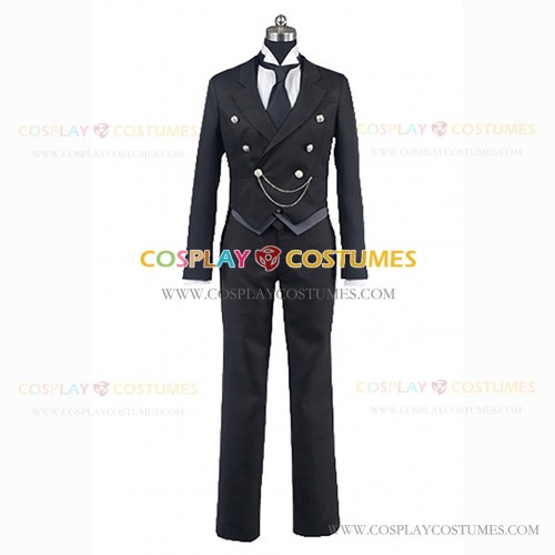 Black Butler Cosplay Grell Sutcliff Costume Black Tuxedo Suit