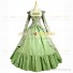 Renaissance Faire Victorian Style Adult Floral Fancy Dress Evening Gown Green