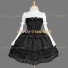 Elegant Gothic Lolita Dress Wide Sleeve Bow Tiered Dress