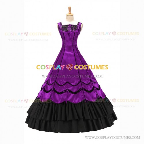 Romantic Southern Belle Marie Antoinette Theater Steampunk Ball Gown Purple Dress