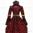 Victorian Steampunk Rococo Brocade Red Ball Gown Dress