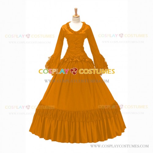 Southern Belle Retro Gothic Lolita Falbala Evening Ball Gown Orange Dress