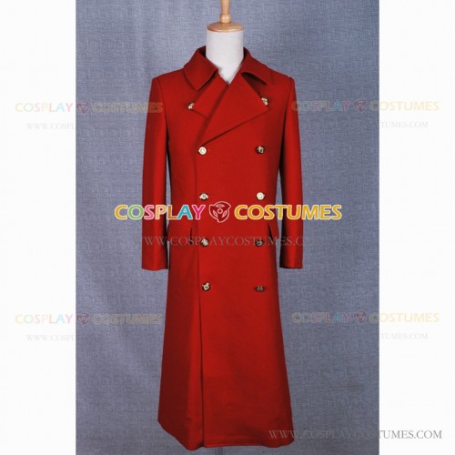 Tom Baker Costume for Doctor Who 4th Dr Cosplay Red Trench Coat