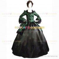 Victorian Style Marie Antoinette Brocaded Dress Gothic Clothing Green