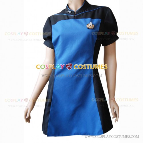 Skant Costume for Star Trek The Next Generation TNG Cosplay Blue Uniform Shirt