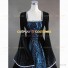 Gothic Renaissance Court Regal Queen Lady Gown Jacquard Dress Blue