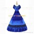 Civil War Victorian Rococo Lolita Armelloses Kleid Evening Gown Royal Blue Dress