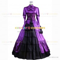 Gothic Steampunk Medieval Fantasy Theatrical Premium Quality Costume Dress Purple