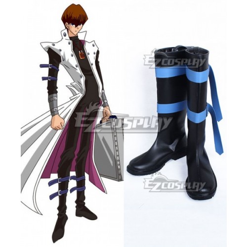 Yu-Gi-Oh! Yugioh Kaiba Seto Black Shoes Cosplay Boots