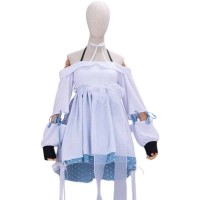 Virtual YouTuber Kagura Nana White Dress Cosplay Costume