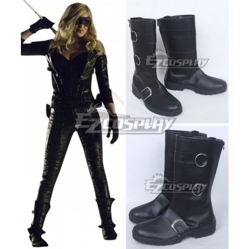 DC Comics Green Arrow Sara Lance Black Shoes Cosplay Boots