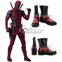 Marvel 2018 Deadpool 2 Wade Winston Wilson Black Red Shoes Cosplay Boots