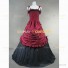 Sleeveless Southern Belle Old West Saloon Girl Ball Gown Dress Red