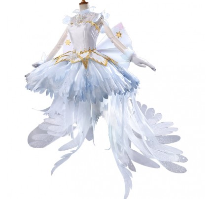 Deluxe Cardcaptor Sakura Clear Card Sakura Kinomoto White Dress Cosplay Costume