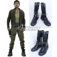 Rogue One A Star Wars Story Captain Cassian Andor Black Shoes Cosplay Boots