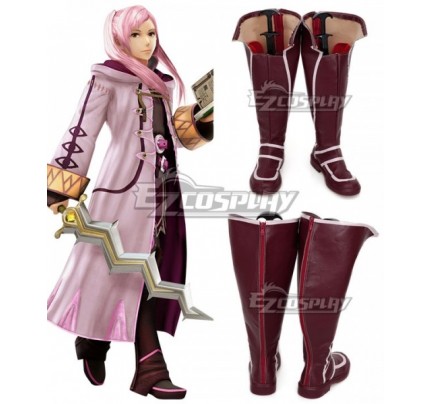 Fire Emblem: Awakening Female Robin Rhonda Black Pink Shoes Cosplay Boots