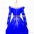 Gothic Lolita Victorian Queen Elizabeth Theatre Blue Lace Prom Ball Gown Dress