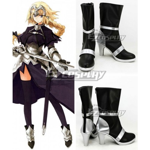 Fate Grand Order Ruler Joan of Arc Jeanne d'Arc Black Shoes Cosplay Boots