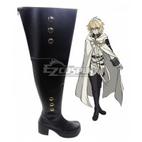 Seraph of the End Vampire Reign Owari no Serafu Mikaela Hyakuya Hyakuya Mikaera High Heel Black Shoes Cosplay Boots