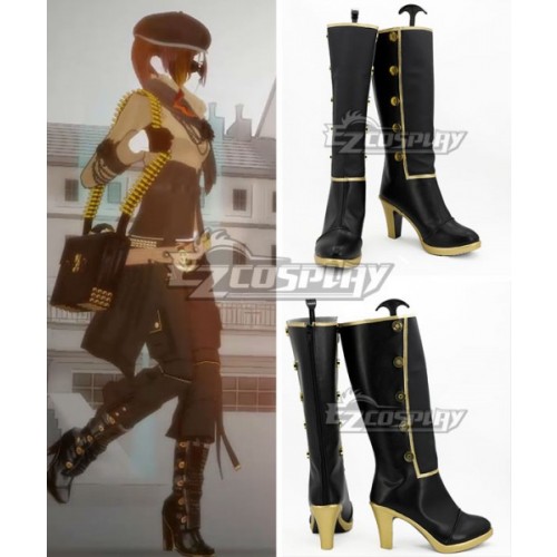 RWBY Leader of Team CFVY Coco Adel Black Shoes Cosplay Boots