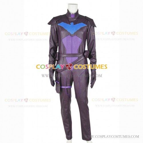 Young Justice Cosplay Nightwing Costume Jumpsuit Purple Version