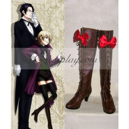 Black ButlerⅡAlois Trancy Brown Shoes Cosplay Boots