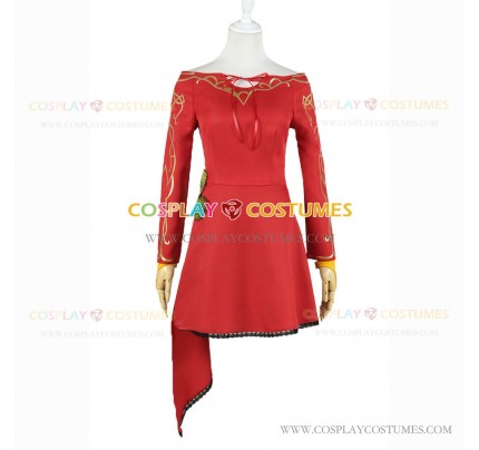 RWBY Cosplay Cinder Fall Costume Red Dress 