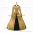 Retro Victorian Classic Turtle Neck Stage Golden Long Dress Ball Gown