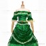 Classic Victorian Steampunk Ruffles Herrlich Dark Green Ball Gown Dress