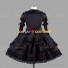 Black Gothic Lolita Dress Tiered Wide Sleeve Dress with Bows