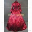 Gothic Victorian Style Satin Floral Wedding Dress Theater Reenactment Clothing