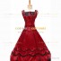 Romantic Southern Belle Marie Antoinette Theater Steampunk Ball Gown Dark Red Dress